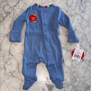 NWT Magnetic Me Organic Cotton Ribbed Blue Footie